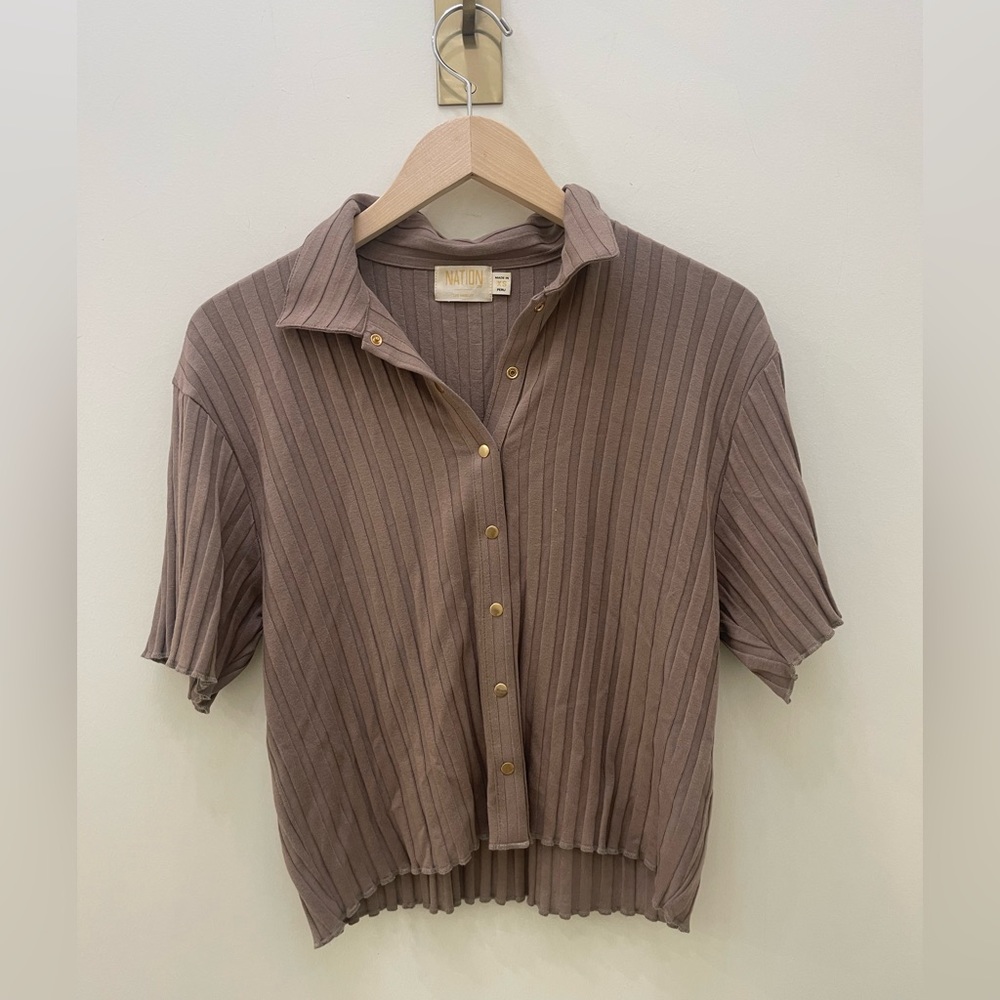 nation button down top